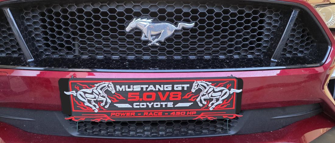 Cache plaque Mustang Européenne