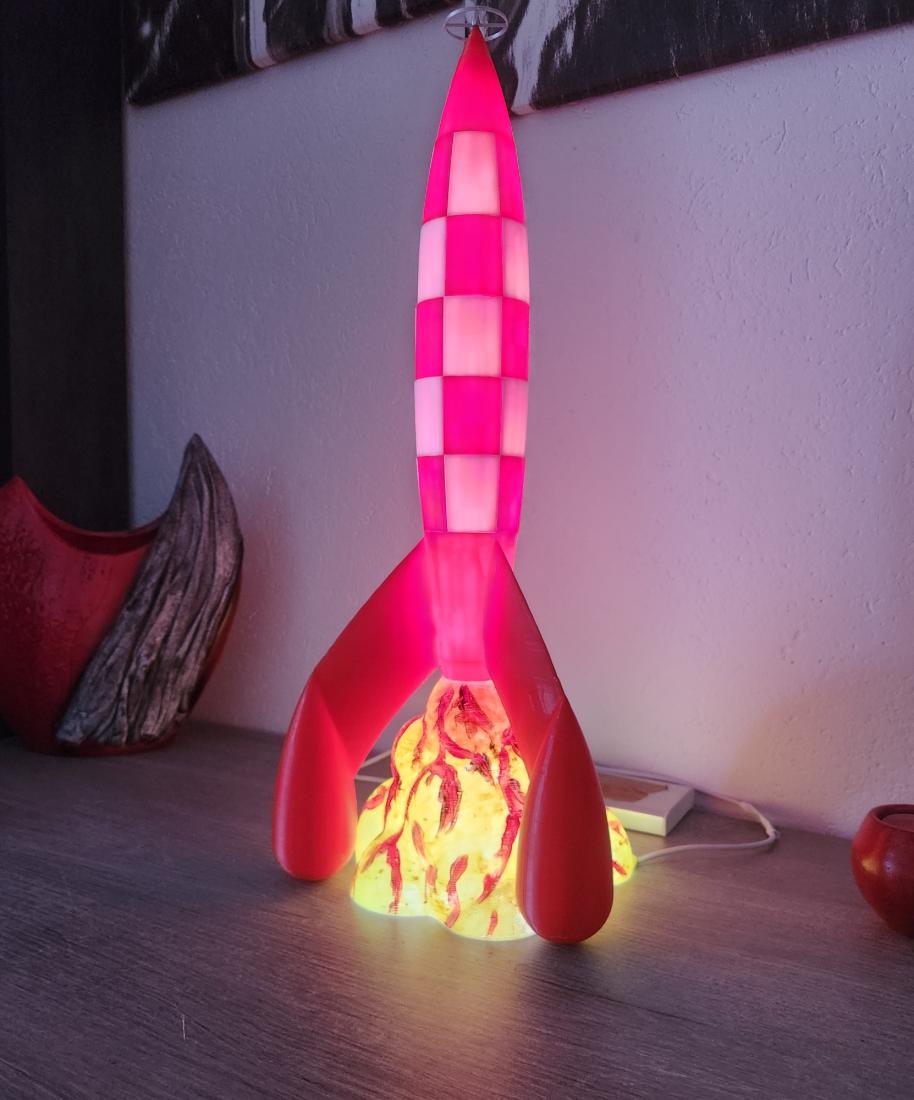 Fusée Tintin lumineuse