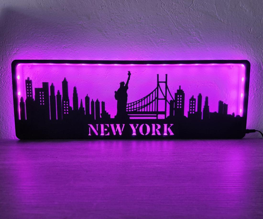 Wall Art déco New York Lumineux