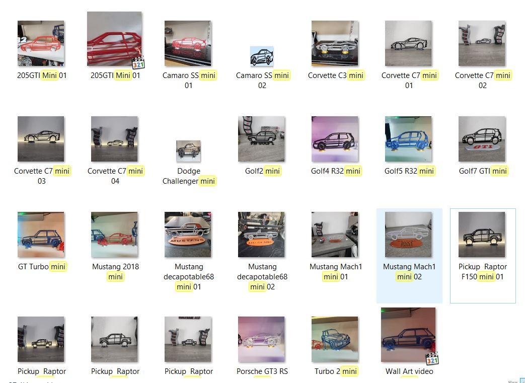 Mini Wall Art Voitures